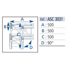 Elément structure 3D ASD SC300 Lg 0,5m/0,5m/0,5m