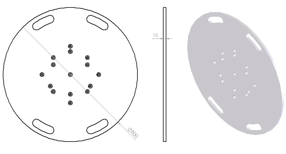 Embase de sol lourde pour ASD SC 300 + Manchons (60kg)