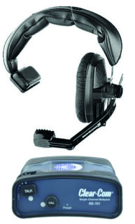 Intercom filaire Clearcom (Micro Casque + Boîtier Ceinture)