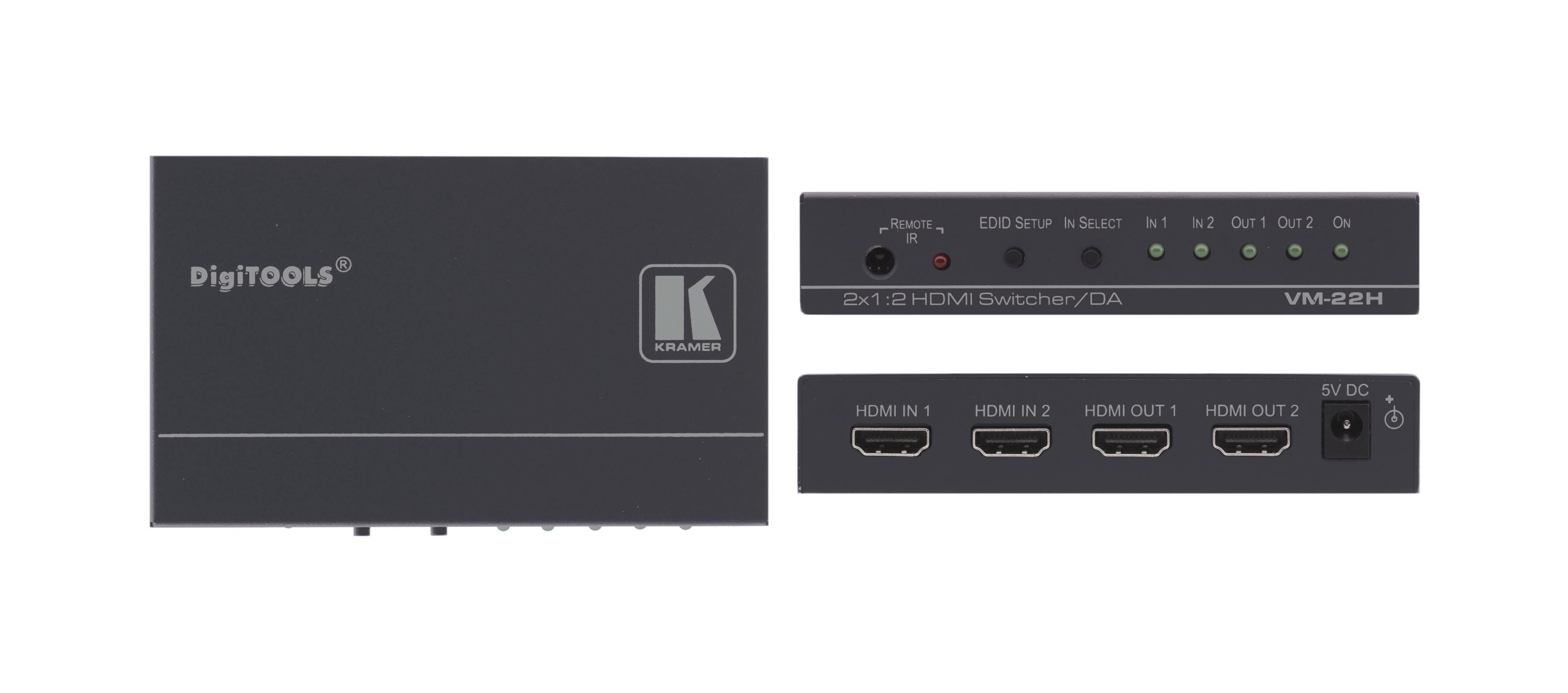 Selecteur et distributeur Kramer VM22H 2 in & 2 out  HDMI 1:2