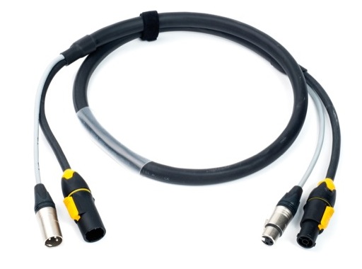 Câble DMX Hybride  5 Broches / Powercon True One  2.5 m (IP65)